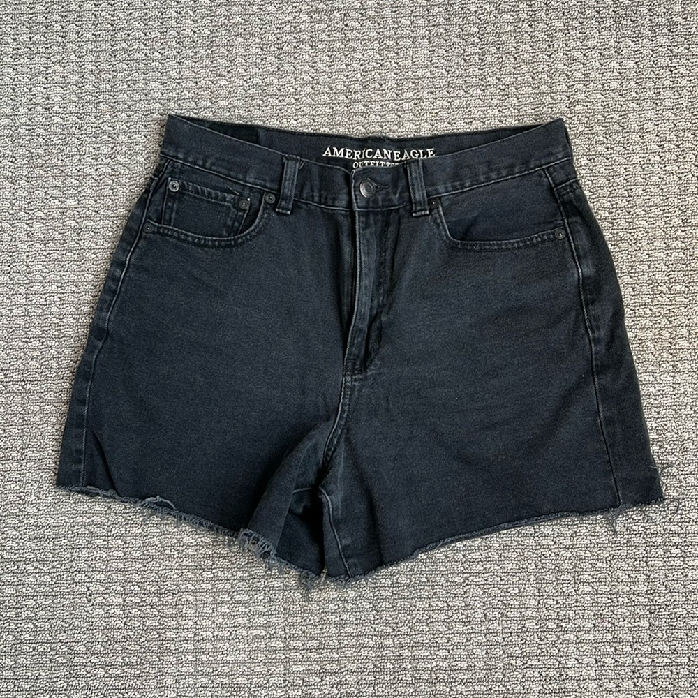 American Eagle Outfitters Black Mom Denim Shorts